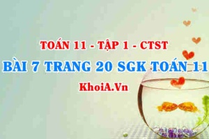 Bài 7 trang 20 SGK Toán 11 Tập 1 Chân trời sáng tạo